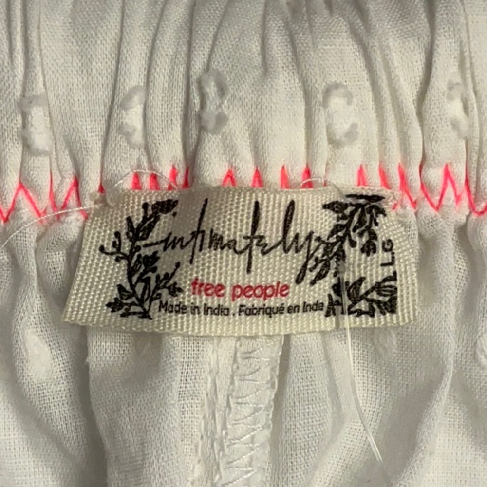 Free People Intimately Day Glow Joggers in White/Neon Pink Combo~Size Large~NWT - Picture 12 of 15